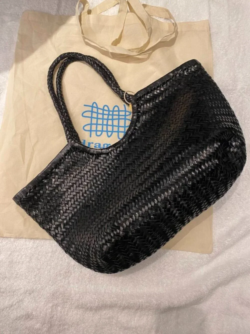 Dragon Diffusion Nantucket Black Woven Tote